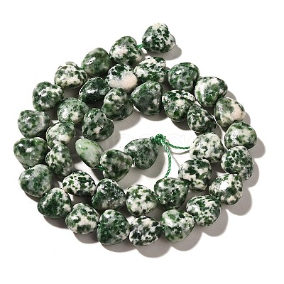 Natural Green Spot Jasper Beads Strands X-G-R190-10mm-68-1