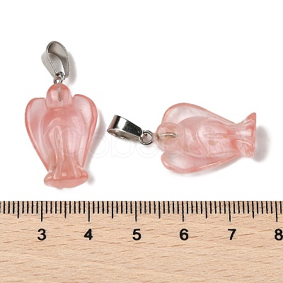 Cherry Quartz Glass Pendants G-B127-10P-15-1