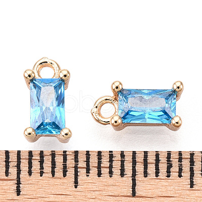 Brass Cubic Zirconia Charms X1-KK-S350-367H-1