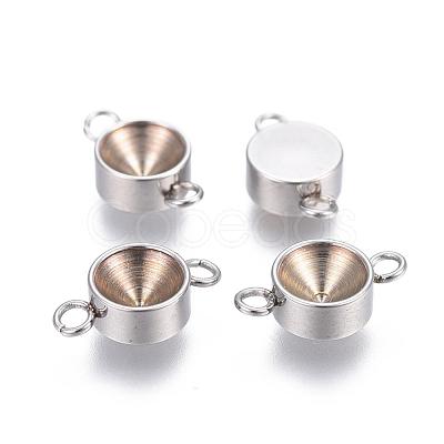 Tarnish Resistant 201 Stainless Steel Connector Rhinestone Settings STAS-P223-18P-7mm-1