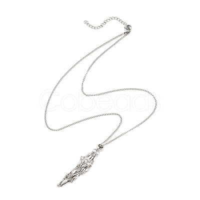 Tarnish Resistant 304 Stainless Steel Macrame Pouch Empty Stone Holder for Pendant Necklaces Making NJEW-JN04399-1
