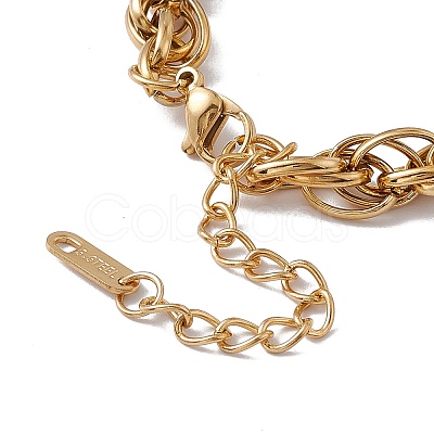 304 Stainless Steel Rope Chain Bracelet for Men Women LS-BJEW-P284-09G-1
