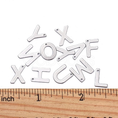 Tarnish Resistant 201 Stainless Steel Letter Charms STAS-S036-M-1