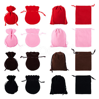 24Pcs 8 Styles Gourd & Rectangle Velvet Drawstring Packing Bags TP-TA0001-07A-1