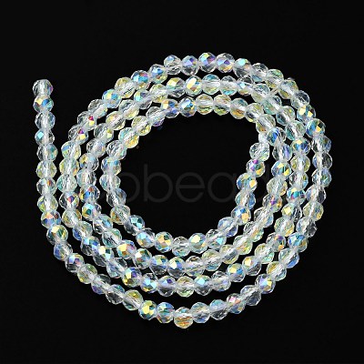 Electroplated Glass Beads Strands EGLA-P055-01B-AB01-1