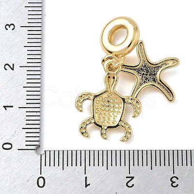 Brass Enamel European Dangle Charms KK-D502-13G-1