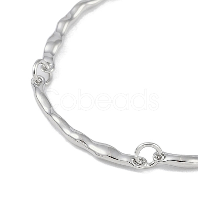 Brass Textured Bar Link Chain Bracelet Making KK-U020-04P-1