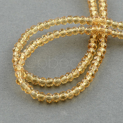 Transparent Glass Beads Strands GLAA-R135-2mm-03-1