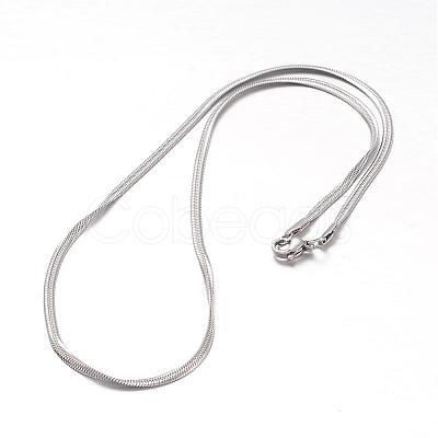 Non-Tarnish 304 Stainless Steel Snake Chain Necklaces NJEW-F195-02B-P-1