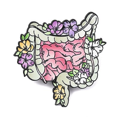 Floral Enteric Canal Enamel Brooches AL-I001-02EB-03-1