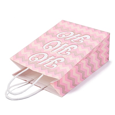 Christmas Printed Rectangle Paper Packing Bags with Handles CARB-D016-04-1
