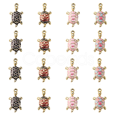 20Pcs 4 Colors Alloy Enamel Pendants ENAM-CJ0002-44-1