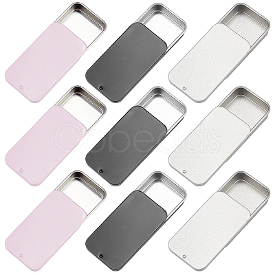 9Pcs 3 Colors Slide Top Tinplate Trinket Storage Boxes CON-CP0001-016C-1