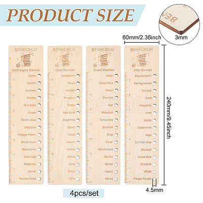 Wood Temperature Blanket Reusable Color Chart AJEW-WH0007-08-1