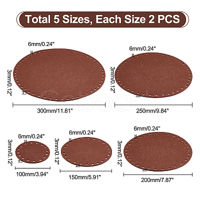 10 Pcs 5 Style Flat Round Felt Fabric DIY-PH0009-24C-1
