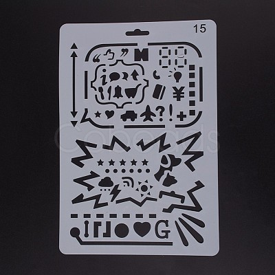 Plastic Reusable Drawing Painting Stencils Templates DIY-F018-B15-1