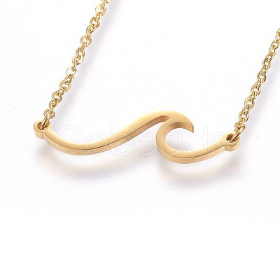 Ion Plating(IP) 304 Stainless Steel Pendant Necklaces NJEW-H491-17G-1
