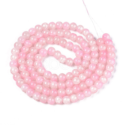 Crackle Baking Paint Imitation Jade Glass Beads Strands DGLA-T003-8mm-02-1