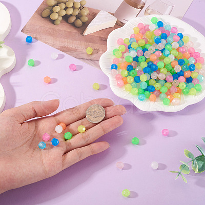 500Pcs Luminous PS Plastic Beads FIND-TA00009-13A-1