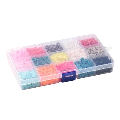 150G 15 Colors Handmade Polymer Clay Beads CLAY-JP0001-12-6mm-1