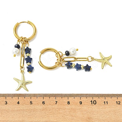 Star 304 Stainless Steel Hoop Earrings EJEW-JE07005-01-1