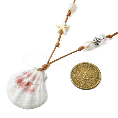 Shell Pendant Necklaces NJEW-TA00179-01-1