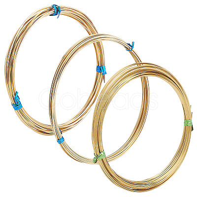 BENECREAT 3 Bundles 3 Size Brass Craft Wire Sets CWIR-BC0001-41-1