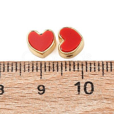 Heart Brass Resin Beads KK-K408-56G-1