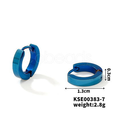 Fashionable 304 Stainless Steel Mirror Polished Hoop Earrings for Hip-hop Street Style WQ4489-8-1