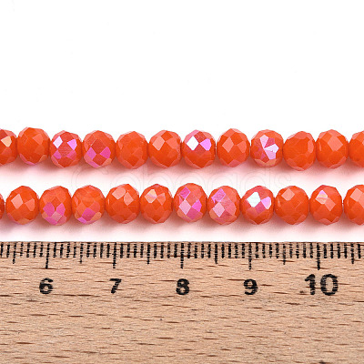Electroplate Opaque Solid Color Glass Beads Strands EGLA-A044-P6mm-L03-1-1