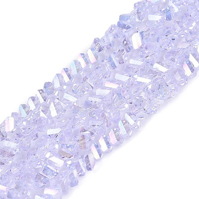 Electroplate Transparent Glass Beads Strands EGLA-Q139-01A-A23-1