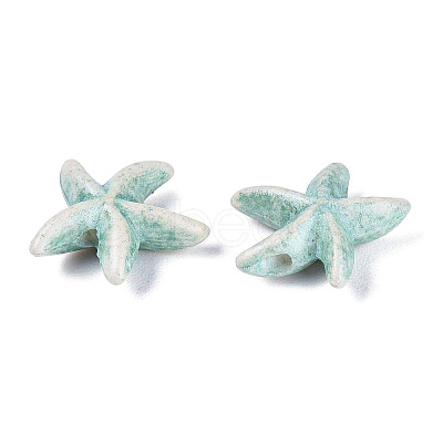 Spray Painted Synthetic Turquoise Beads Strands G-Q606-110F-1