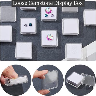 Transparent Acrylic Loose Diamond Display Boxes CON-WH0087-54B-1