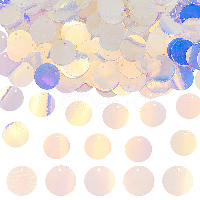300pcs Iridescent PVC Paillette/Sequins Pendants PVC-SC0001-08-1