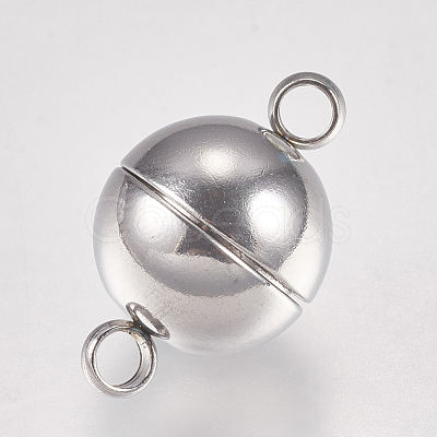 Tarnish Resistant 304 Stainless Steel Magnetic Clasps with Loops STAS-G173-05P-12mm-1