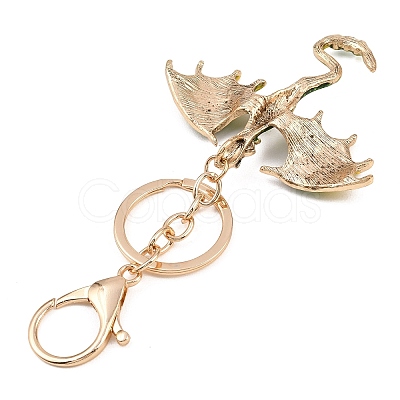 Dragon Alloy Rhinestone Pendant Keychains KEYC-G065-01B-1