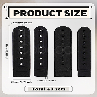 40 Sets PE Plastic 7 Holes Hat Replacement Fasteners Buckle FIND-LP0003-52-1