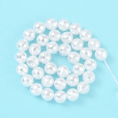 Electroplated Glass Pearl Beads Strands BSHE-C007-A01-02-1-1