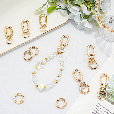8Pcs Alloy Spring Gate Rings FIND-BBC0004-68-1