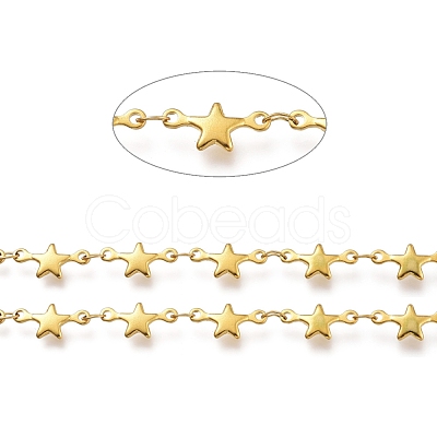 304 Stainless Steel Star Link Chains CHS-M003-06G-1