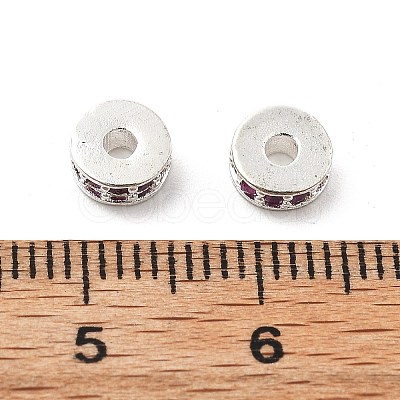 Brass Micro Pave Cubic Zirconia Beads KK-R216-14S-01-1