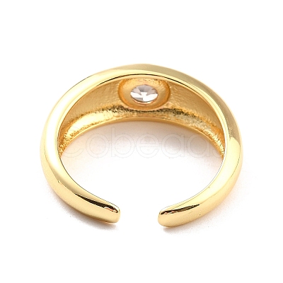 Clear Cubic Zirconia Chunky Open Cuff Ring for Women X-RJEW-C018-18G-1