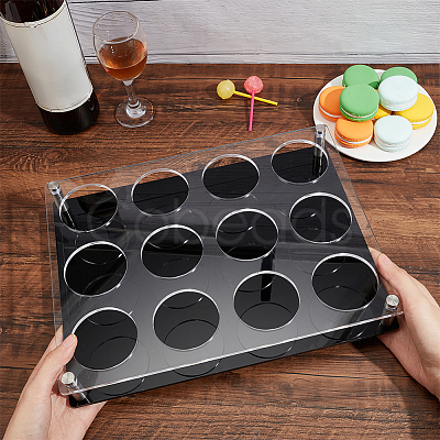 12 Holes Rectangle Acrylic Wine Glasses Display Stands DIY-WH0488-40B-1