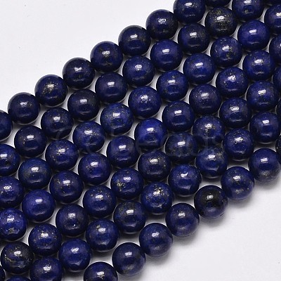 Dyed Natural Lapis Lazuli Round Beads Strands X-G-M169-4mm-05-1