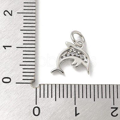 Brass Micro Pave Clear Cubic Zirconia Pendants KK-U046-02P-05-1