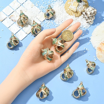 5Pcs Natural Sea Shell Pendants SSHEL-YW0001-11-1
