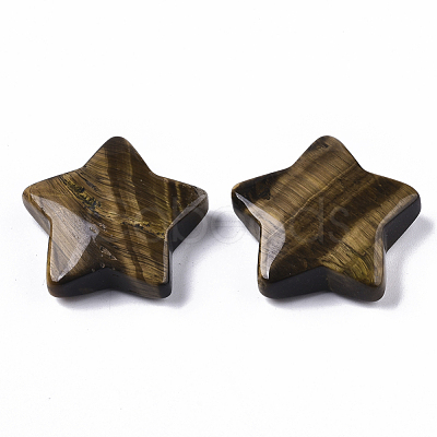 Natural Tiger Eye Star Shaped Worry Stones G-T132-002A-08-1