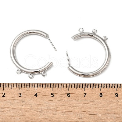 Ring Brass Stud Earring Findings KK-C042-08P-1