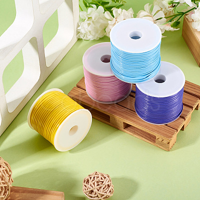 40M 4 Colors PU Leather Thread Cord AJEW-TA0002-29C-1