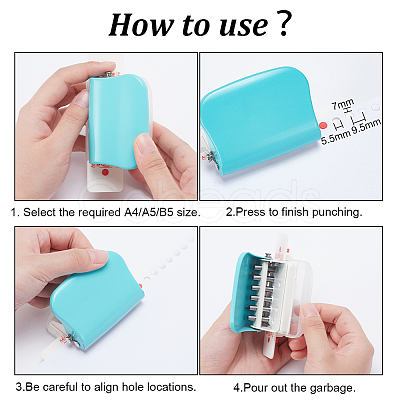 Mini Plastic 6-Hole Punch AJEW-WH0083-64B-1